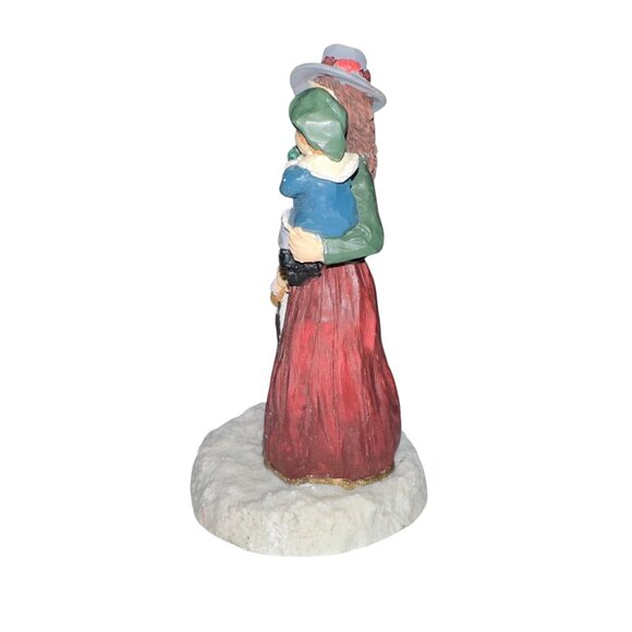Vtg 1997 Village Square Mom Carrying Child Figurine Mervyn Christmas Holiday - Picture 2 of 6